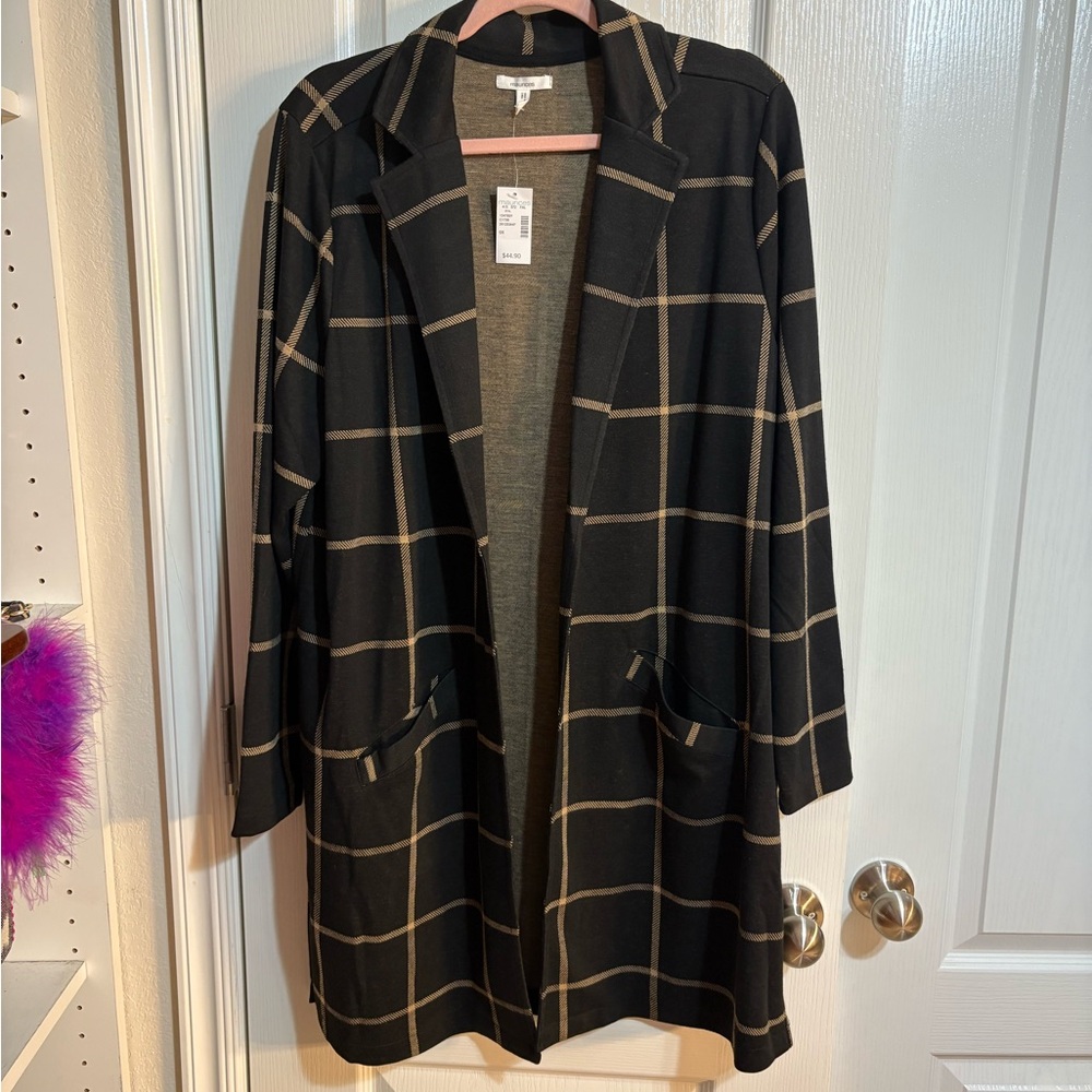 Maurices Black and Tan Checkered Blazer NWT